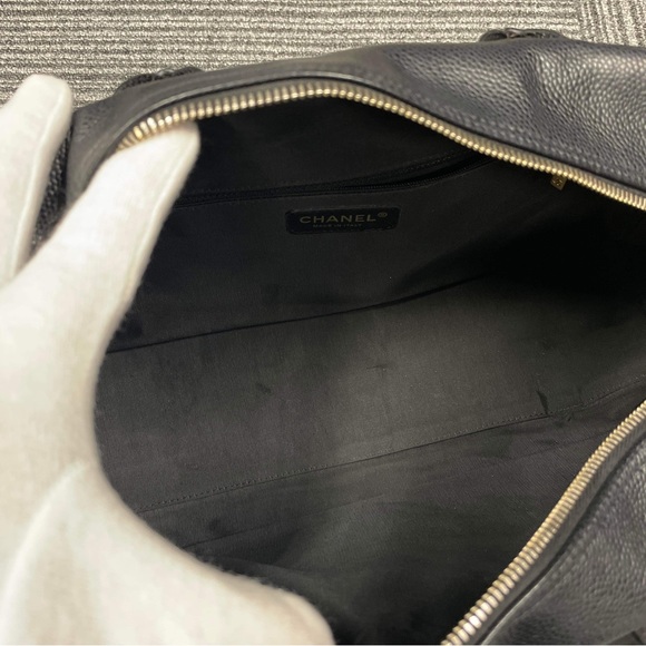 CHANEL Black Quilted Caviar Leather Boston Bag - Picture 13 of 16